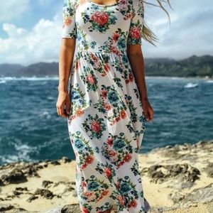 White Floral Maxi Dress